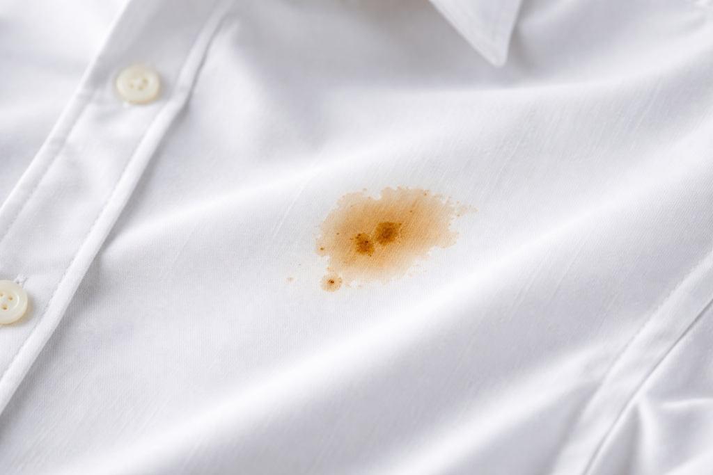 tache de café sur chemise blanche